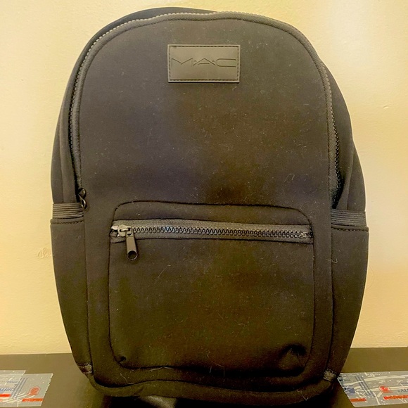 NWOT MAC Cosmetics black neoprene backpack🔥‼️ - Picture 1 of 2